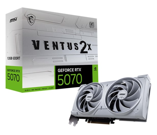 MSI GeForce RTX 5070 Ventus 2X OC White 12GB GDDR7 DLSS5 - 1318513 - zdjęcie